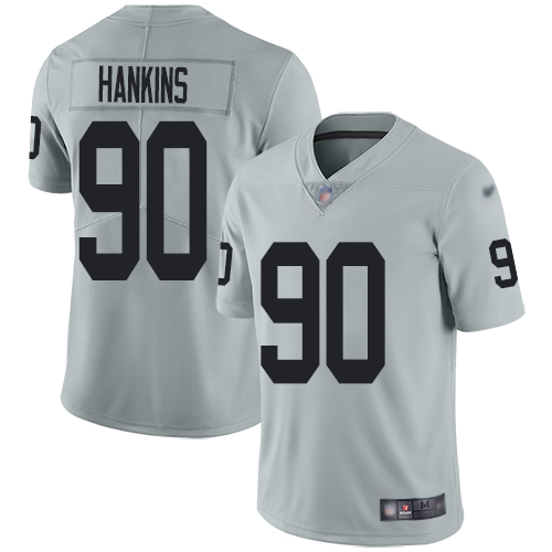 Men Oakland Raiders Limited Silver Johnathan Hankins Jersey NFL Football 90 Inverted Legend Jersey